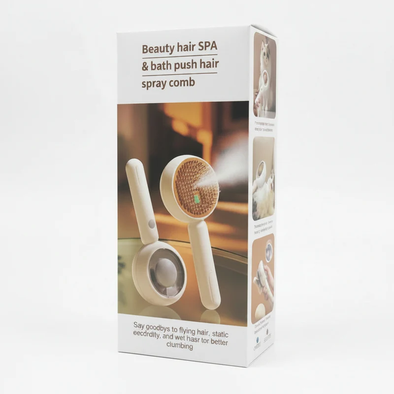 Brosse SPA Spray pour Chat – Peigne Autonettoyant 3 en 1