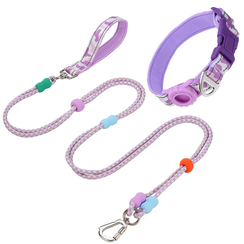 Ensemble Collier Avec Support Airtag Et Laisse Pour Chien