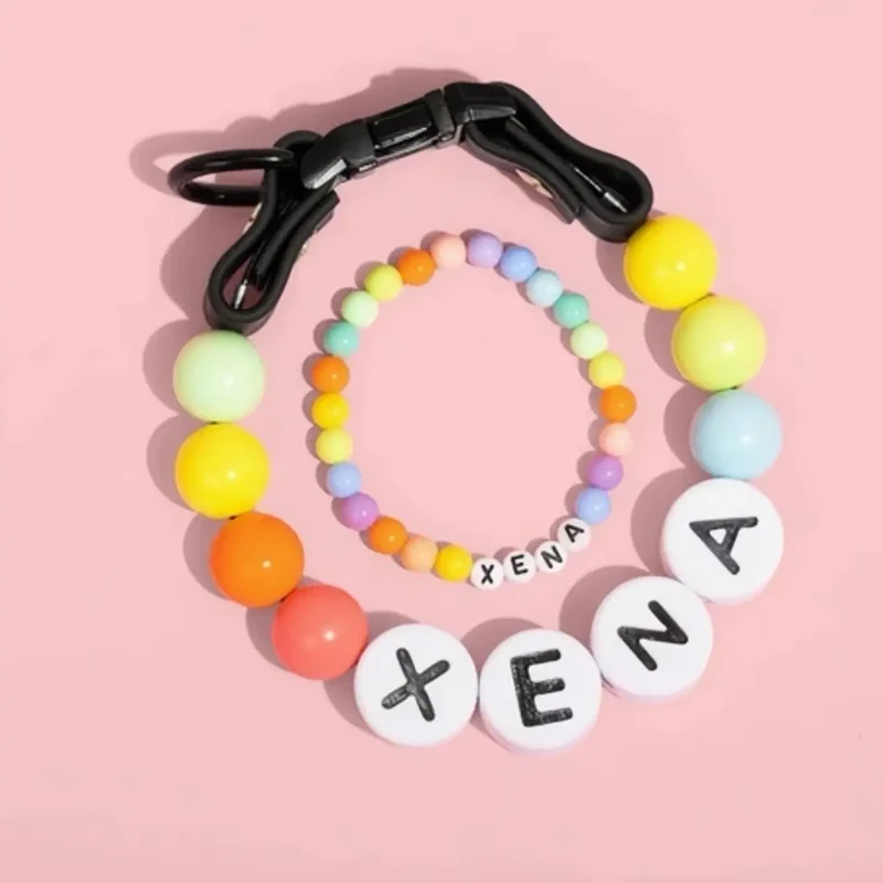 Ensemble Collier En Perles Personnalisé Pour Chien Et Bracelet Assorti Pour Vous