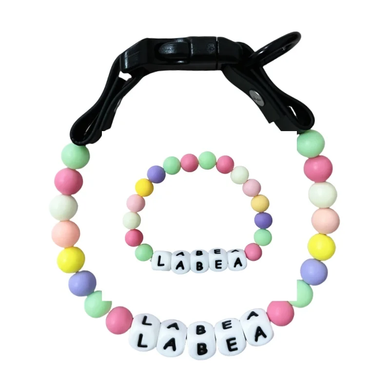 Ensemble Collier En Perles Personnalisé Pour Chien Et Bracelet Assorti Pour Vous