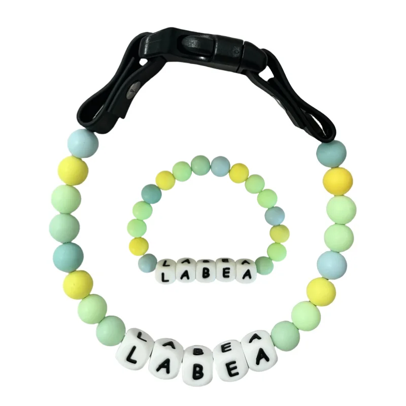 Ensemble Collier En Perles Personnalisé Pour Chien Et Bracelet Assorti Pour Vous