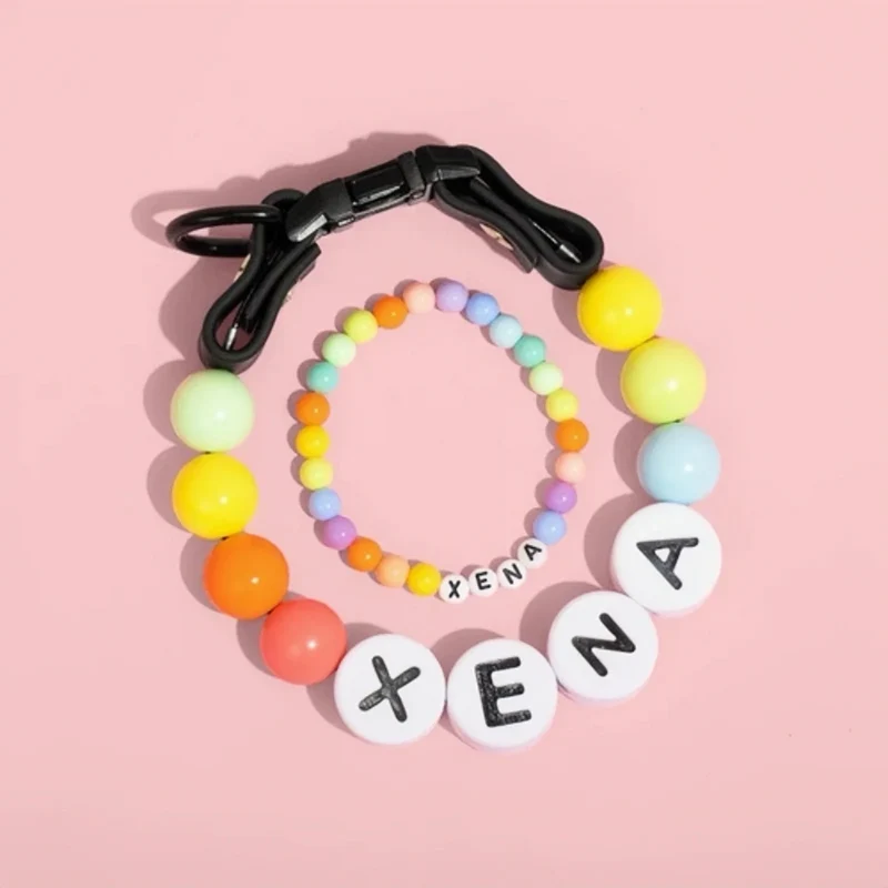 Ensemble Collier En Perles Personnalisé Pour Chien Et Bracelet Assorti Pour Vous
