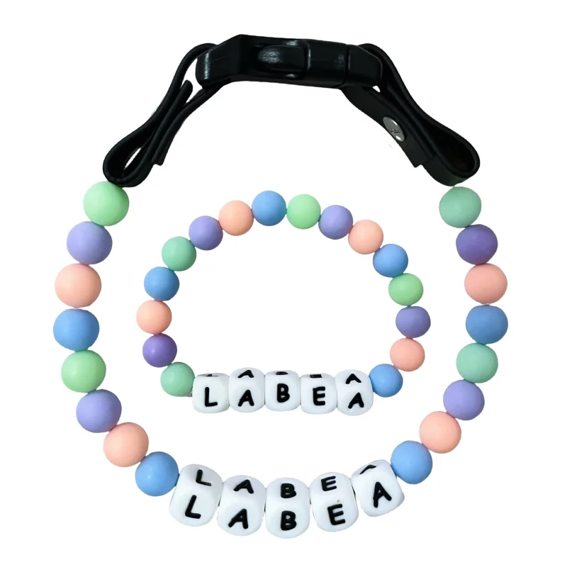 Ensemble Collier En Perles Personnalisé Pour Chien Et Bracelet Assorti Pour Vous