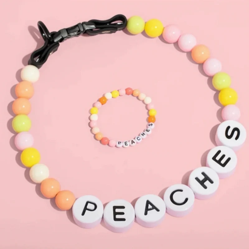 Ensemble Collier En Perles Personnalisé Pour Chien Et Bracelet Assorti Pour Vous