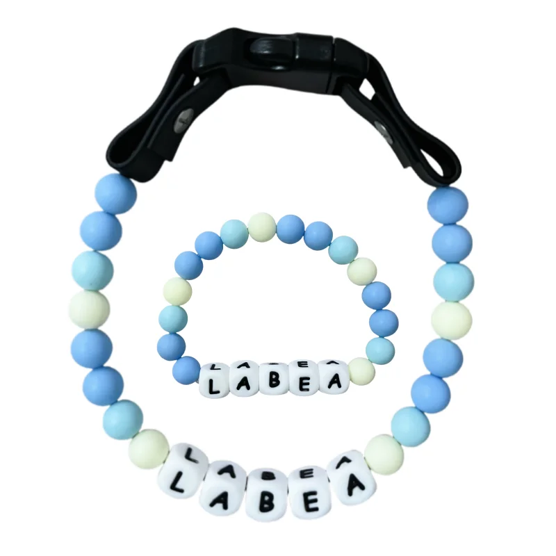 Ensemble Collier En Perles Personnalisé Pour Chien Et Bracelet Assorti Pour Vous