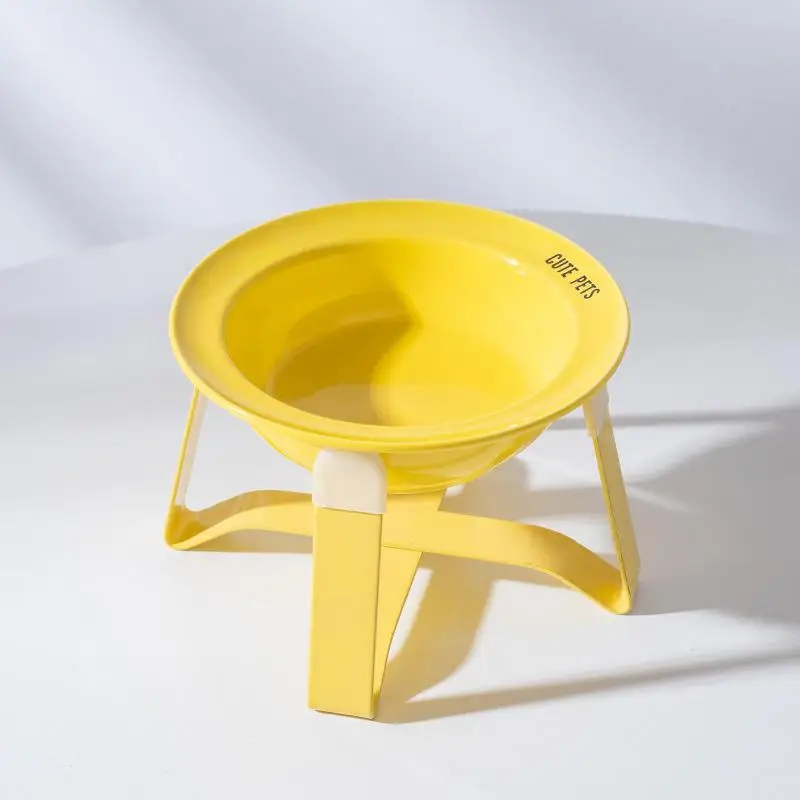 Gamelle Céramique Surélevée Avec Support En Fer Pour Chat Et Chien