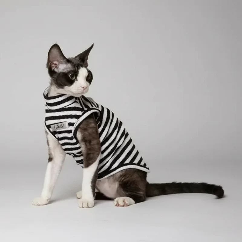 T-shirt Léger En Coton Rayé Pour Chat