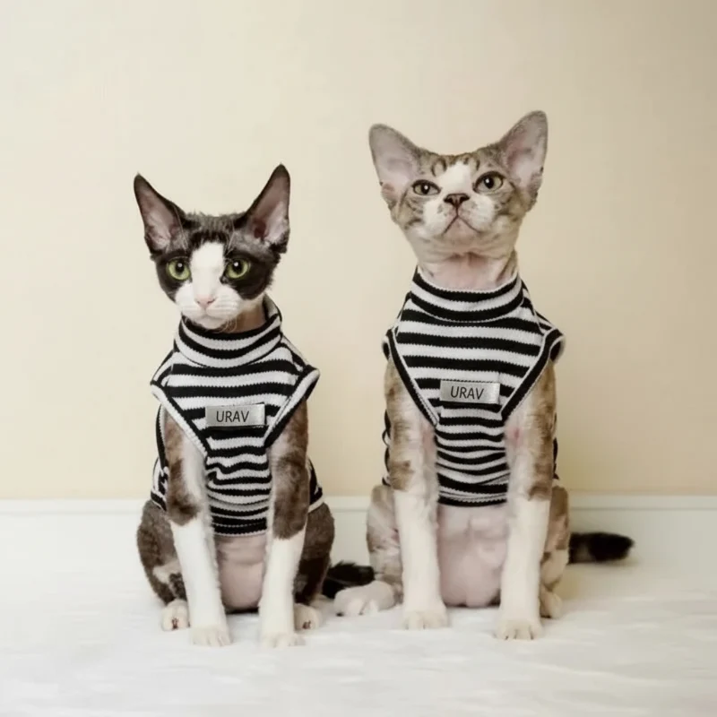 T-shirt Léger En Coton Rayé Pour Chat
