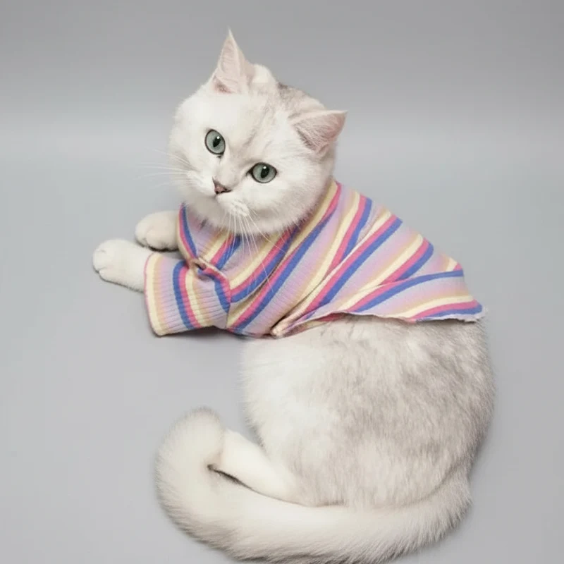 T-shirt Confortable Rayé Pour Les Chats