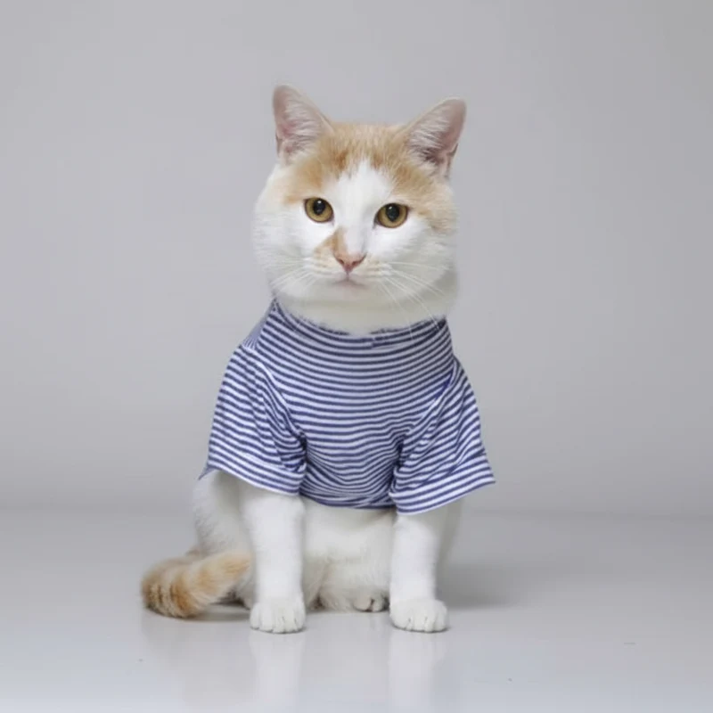 T-shirt Rayé Confortable Et Elégant Pour Chat