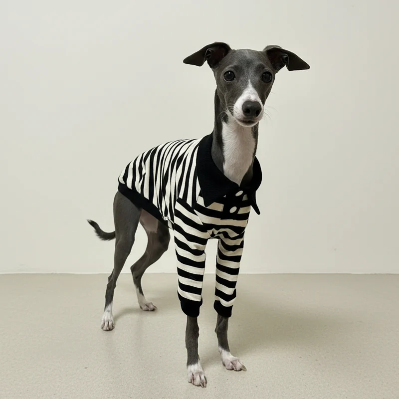 Polo En Coton Rayé Pour Lévrier Et Whippet