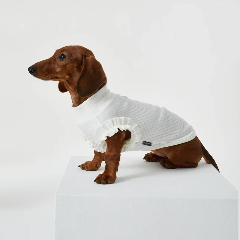 T-shirt Manches Avec Volants Pour Teckel
