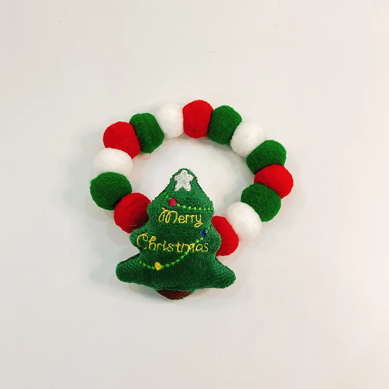 Collier De Noël En Boule De Peluche Pour Chat Et Chien