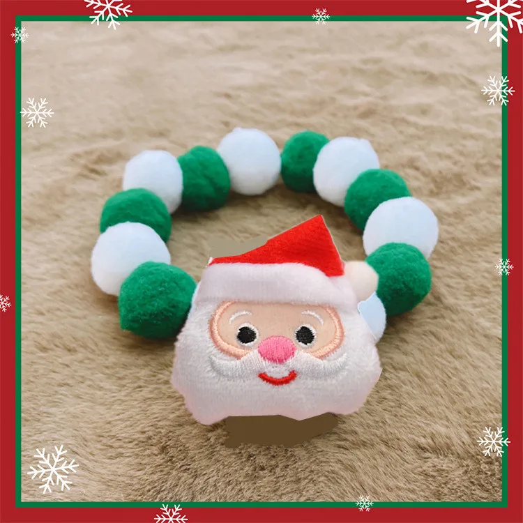 Collier De Noël En Boule De Peluche Pour Chat Et Chien