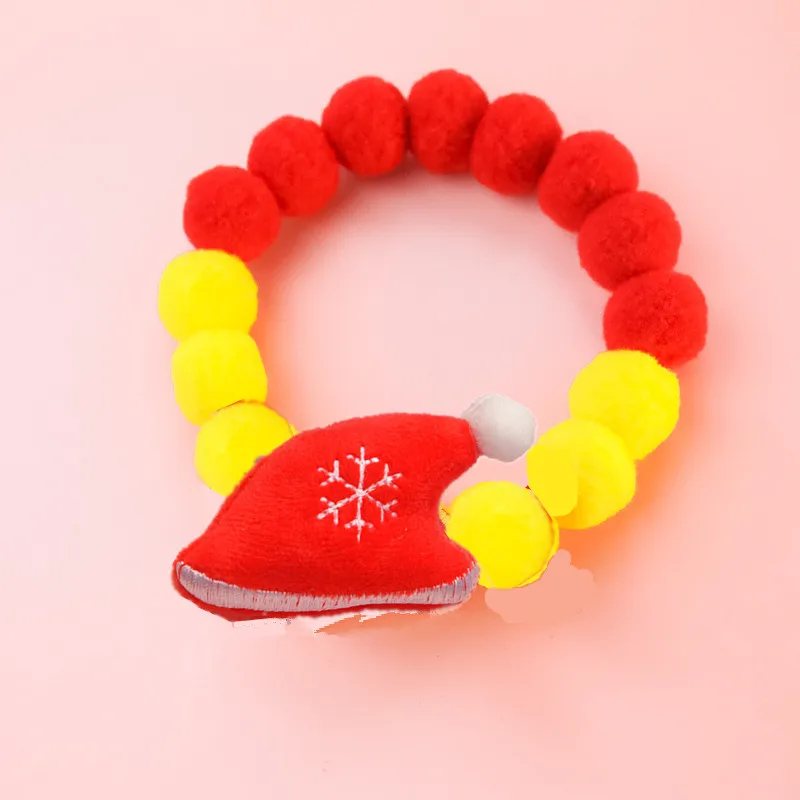Collier De Noël En Boule De Peluche Pour Chat Et Chien