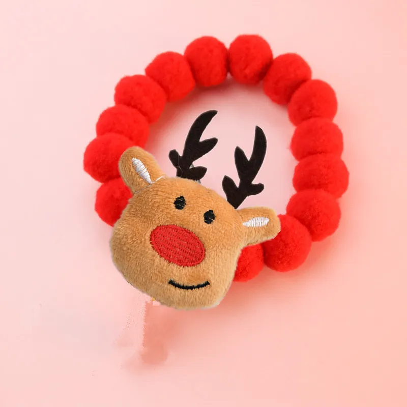 Collier De Noël En Boule De Peluche Pour Chat Et Chien