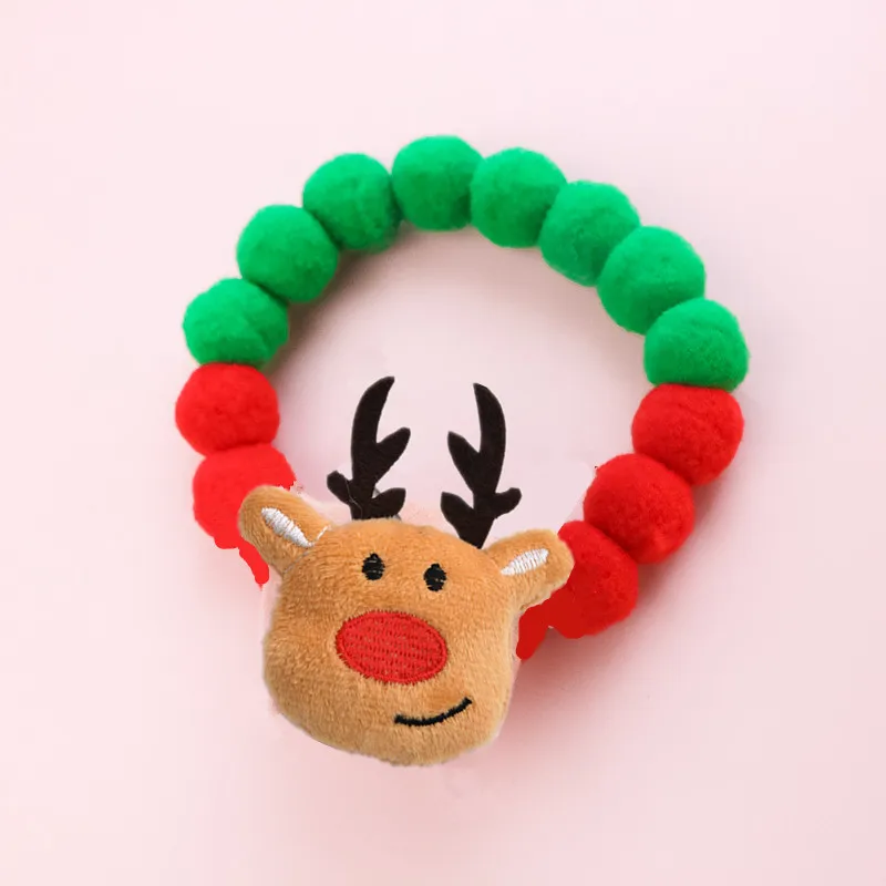 Collier De Noël En Boule De Peluche Pour Chat Et Chien