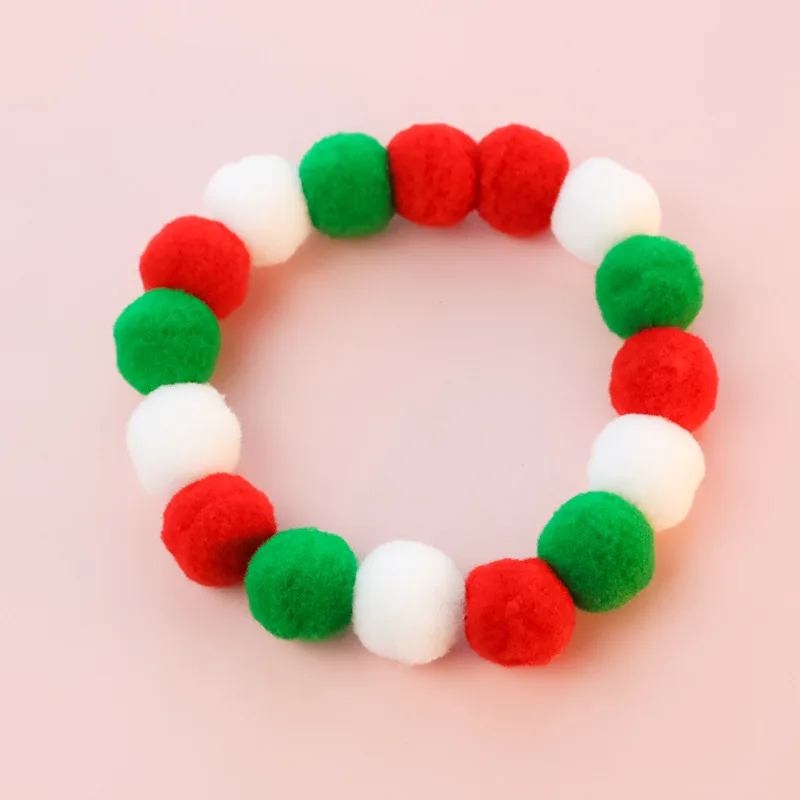 Collier De Noël En Boule De Peluche Pour Chat Et Chien