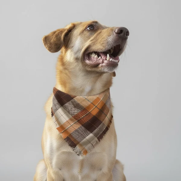 Bandana Tissu A Carreaux Pour Chien