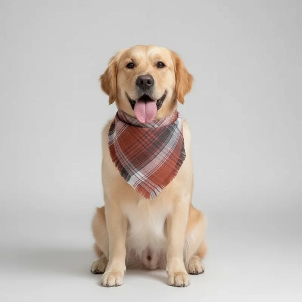 Bandana Tissu A Carreaux Pour Chien