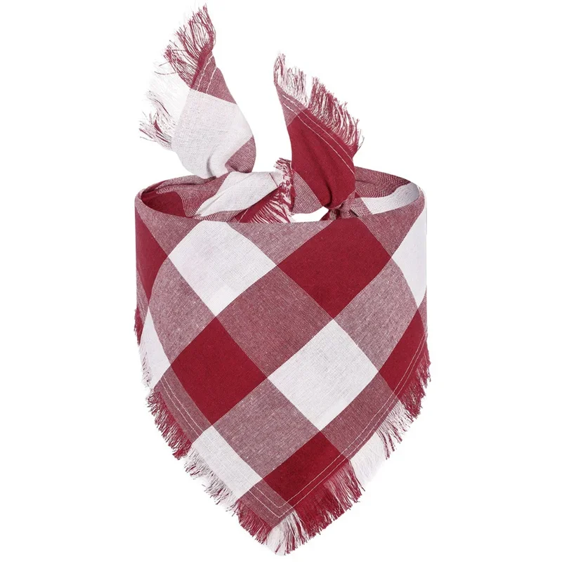 Bandana Tissu A Carreaux Pour Chien