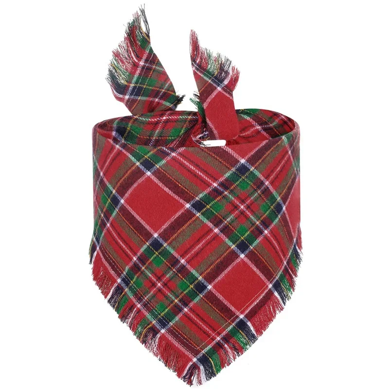 Bandana Tissu A Carreaux Pour Chien