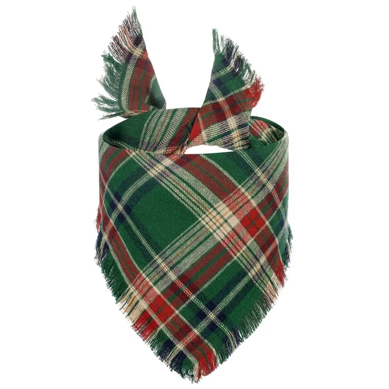 Bandana Tissu A Carreaux Pour Chien