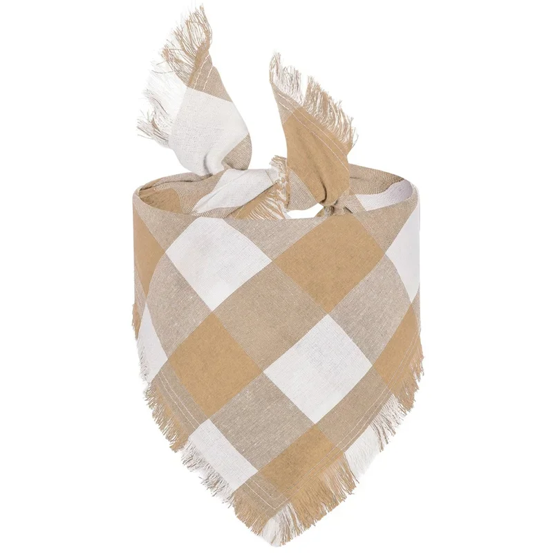 Bandana Tissu A Carreaux Pour Chien