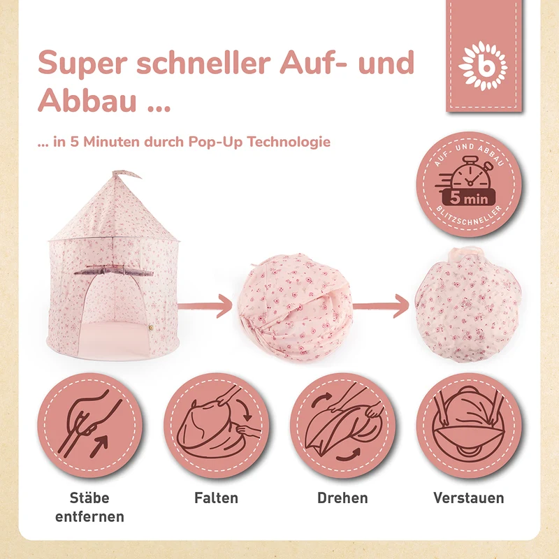 Pop Up Spielzelt Dreamy Flowers