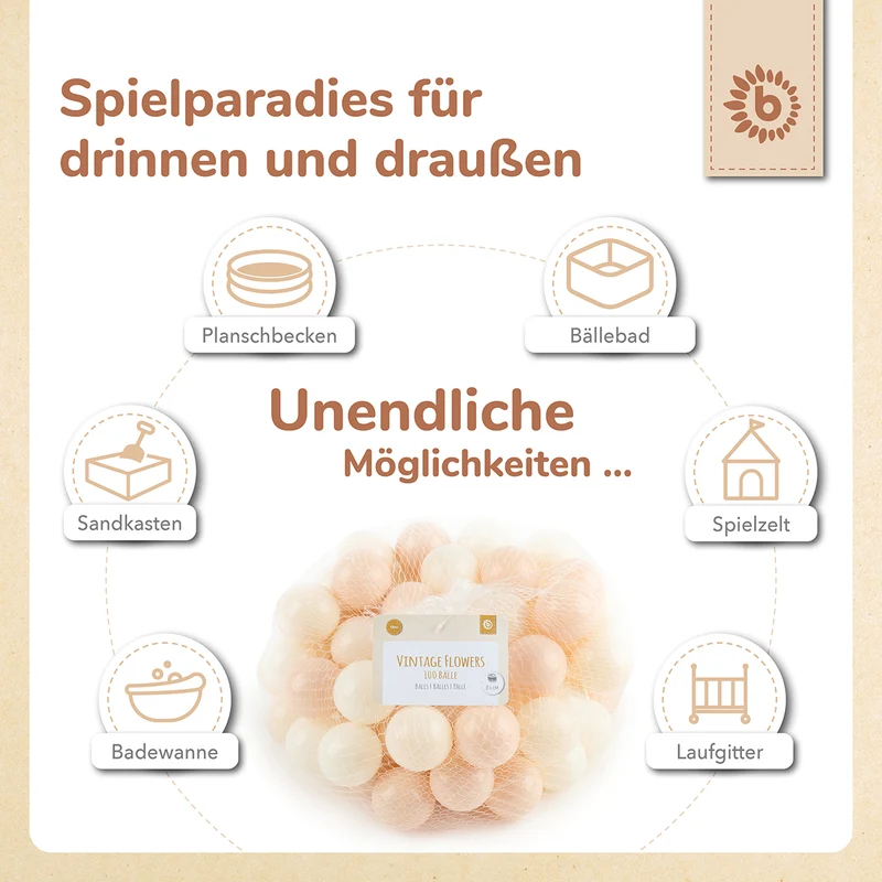 Bälle Vintage Flowers 100 Stück