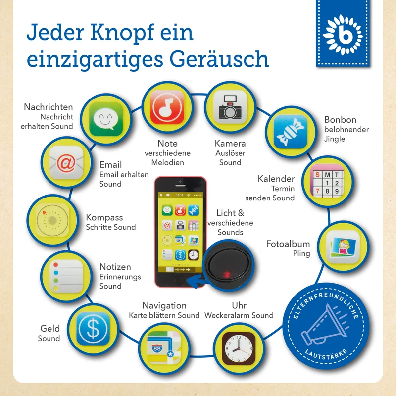 Smartphone rosa mit Licht/Sound