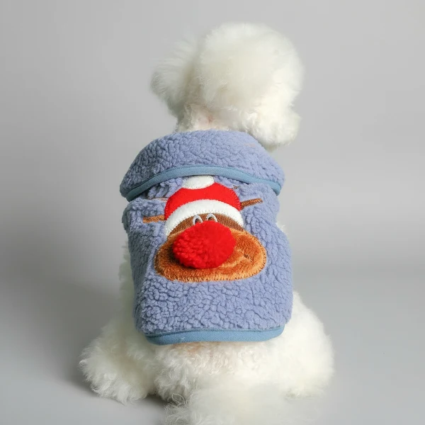 Gilet Polaire Noël Motif Elan Pour Chien