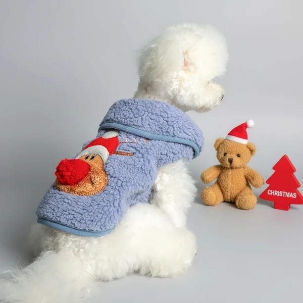 Gilet Polaire Noël Motif Elan Pour Chien