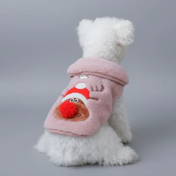 Gilet Polaire Noël Motif Elan Pour Chien