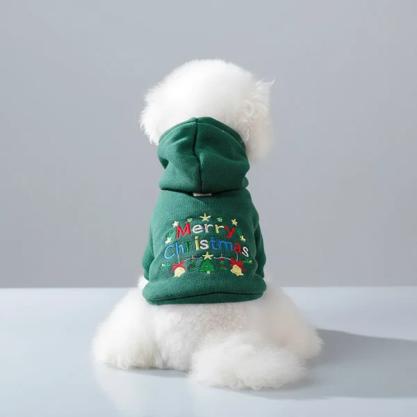 Sweat A Capuche De Noël Vert Pour Chien