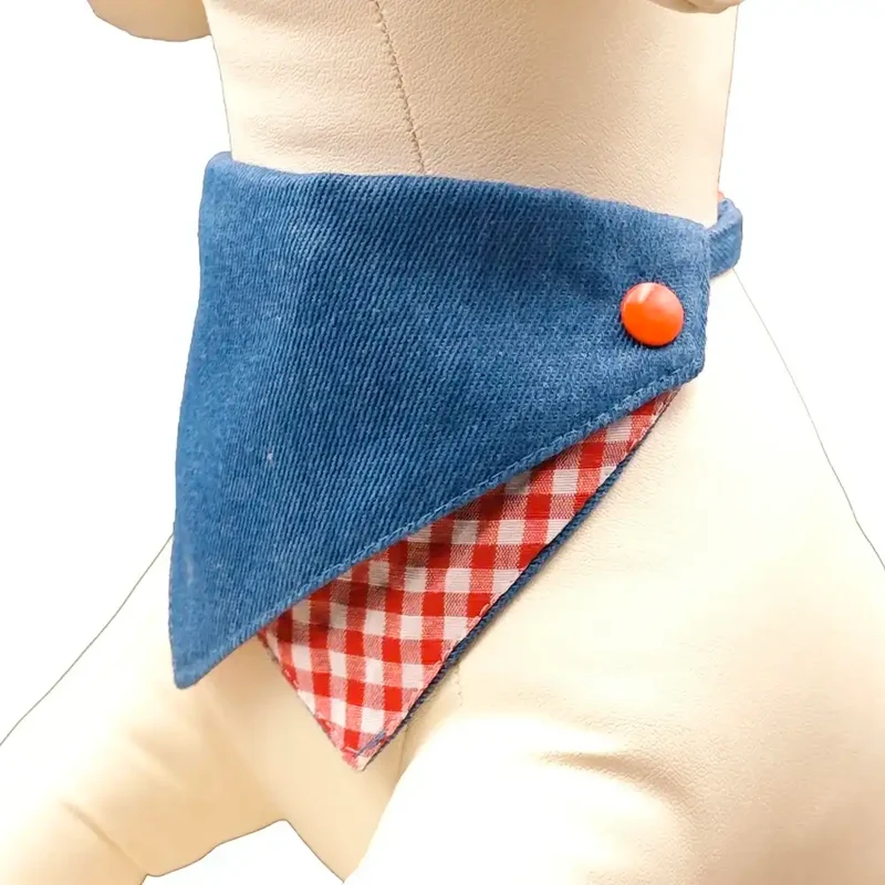 Bandana Réglable En Denim Pour Chien Et Chat