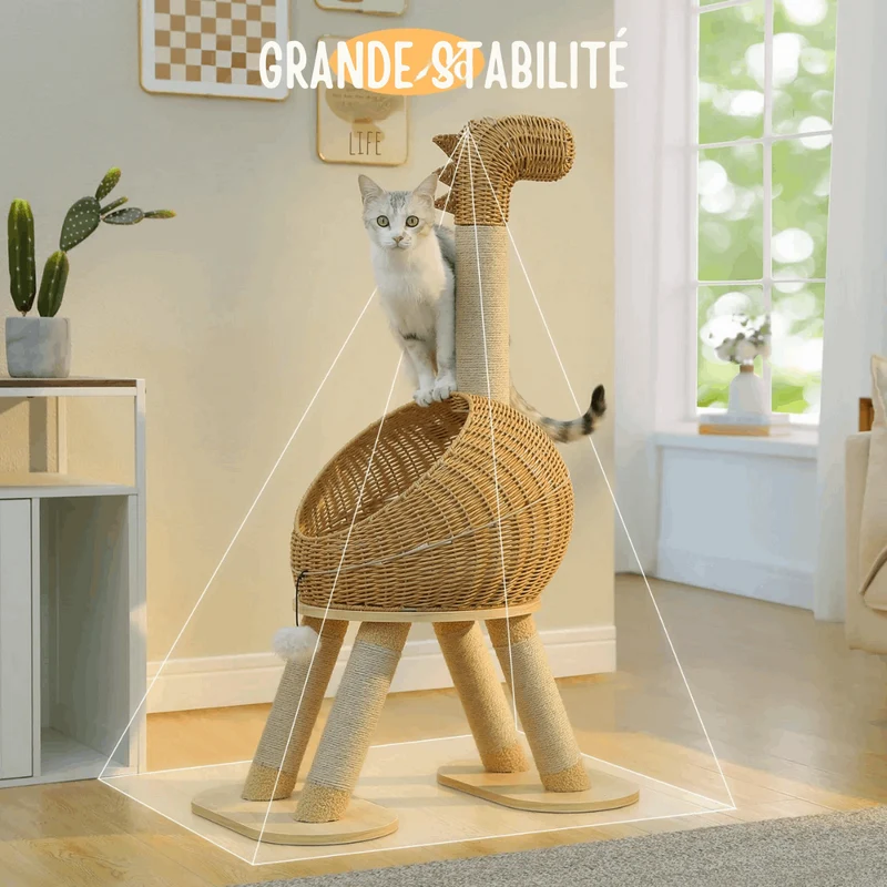 Arbre À Chat Dinosaure En Sisal Et Rotin