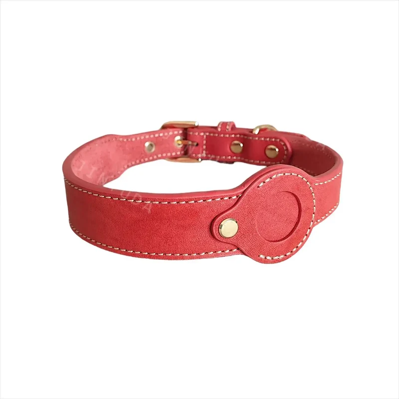 Collier Pour Chien AirTag En Cuir Véritable