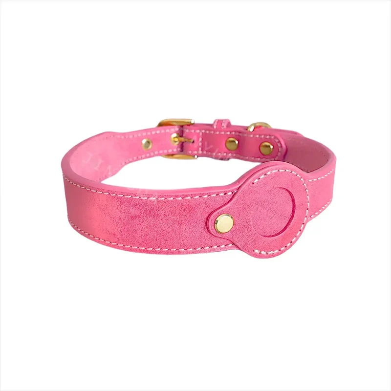 Collier Pour Chien AirTag En Cuir Véritable