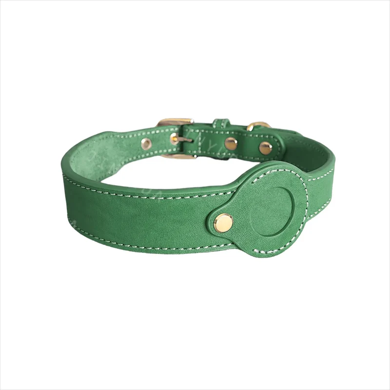 Collier Pour Chien AirTag En Cuir Véritable
