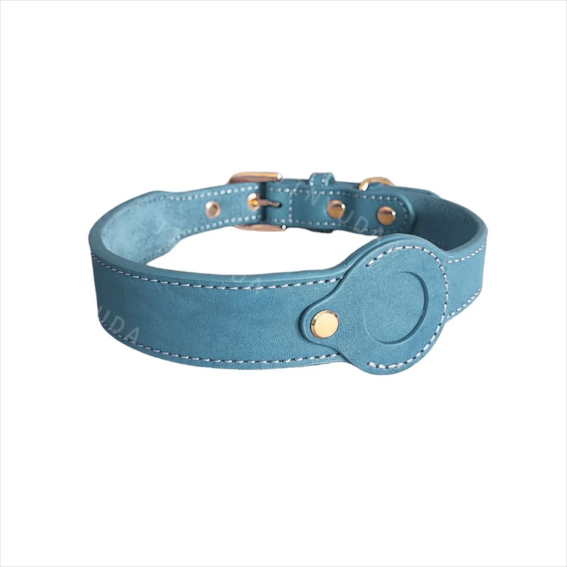 Collier Pour Chien AirTag En Cuir Véritable