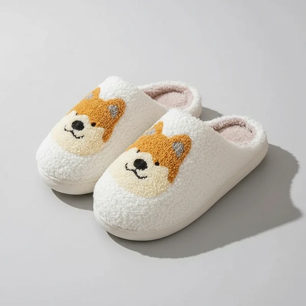 Chausson Corgi En Peluche Antidérapant