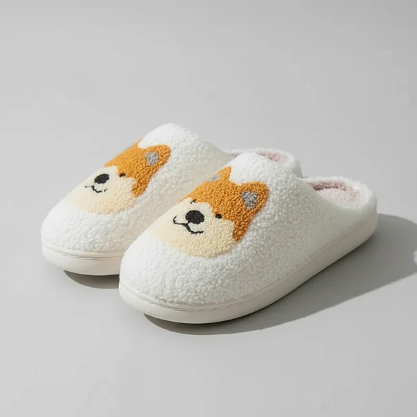 Chausson Corgi En Peluche Antidérapant