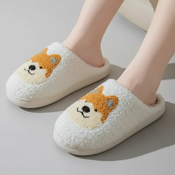 Chausson Corgi En Peluche Antidérapant