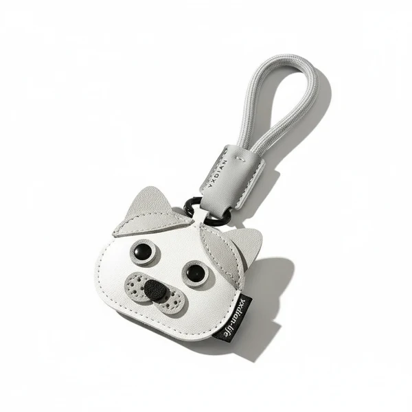 Porte-clés Chien Et Chat Design Simili Cuir
