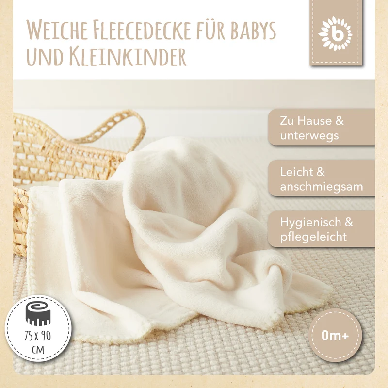 Kuscheldecke Fleece beige