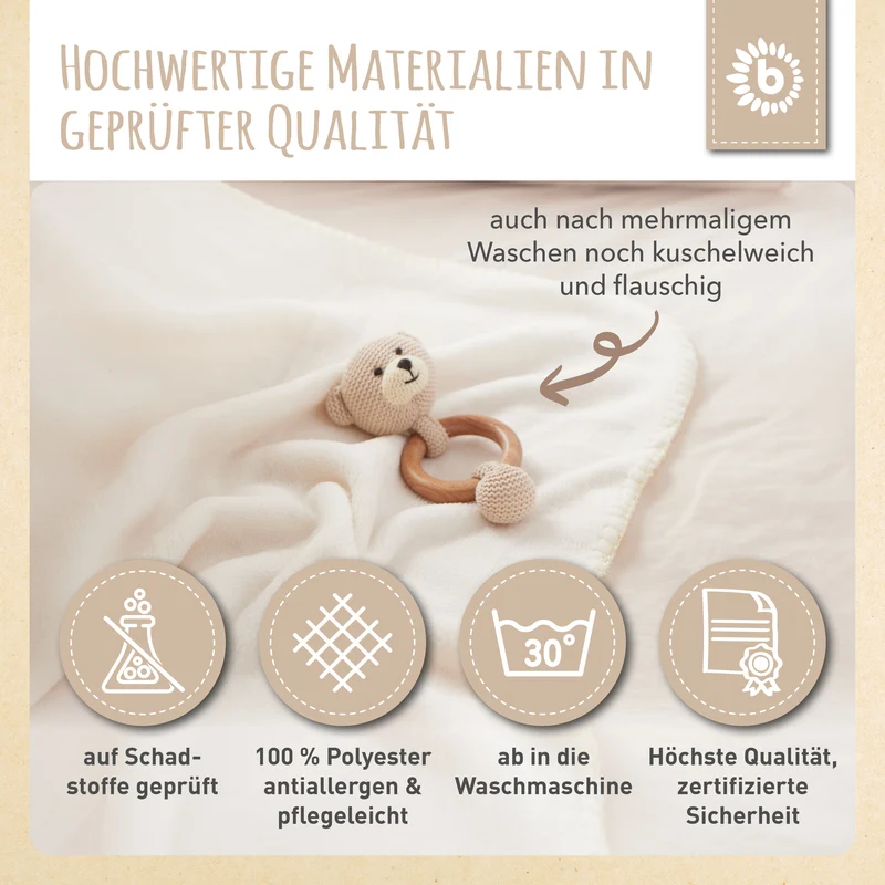 Kuscheldecke Fleece beige