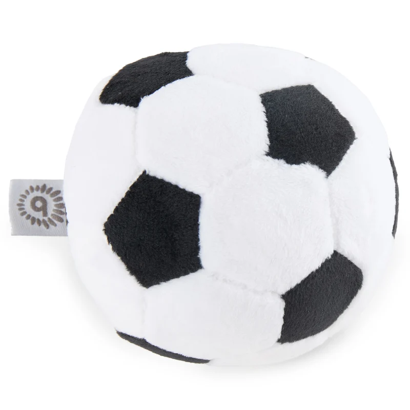 Veloursball Fußball mit Rassel
