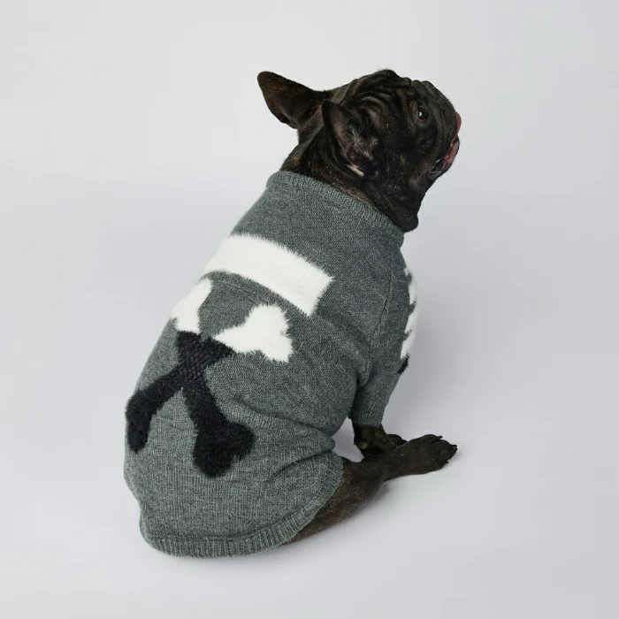 Pull Chaud Pour Chien Avec Motif Os