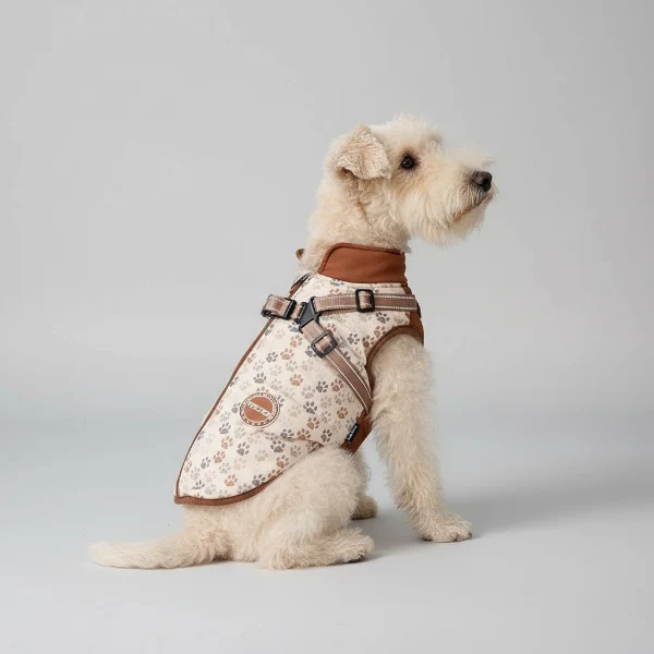 Veste Imperméable Doublée Polaire Avec Harnais Intégré Pour Chien - Les Bonnes Affaires